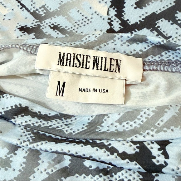 MAISIE WILEN BLUE GRAY WHITE BRAIN PRINT BODY SHOP LONG SLEEVE T-SHIRT TOP - Picture 6 of 10